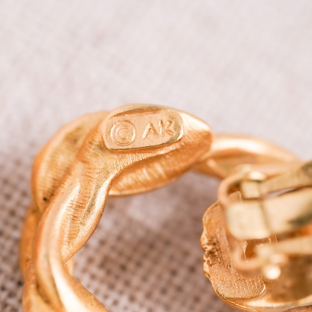 Vintage Anne Klein Gold Metal Earrings