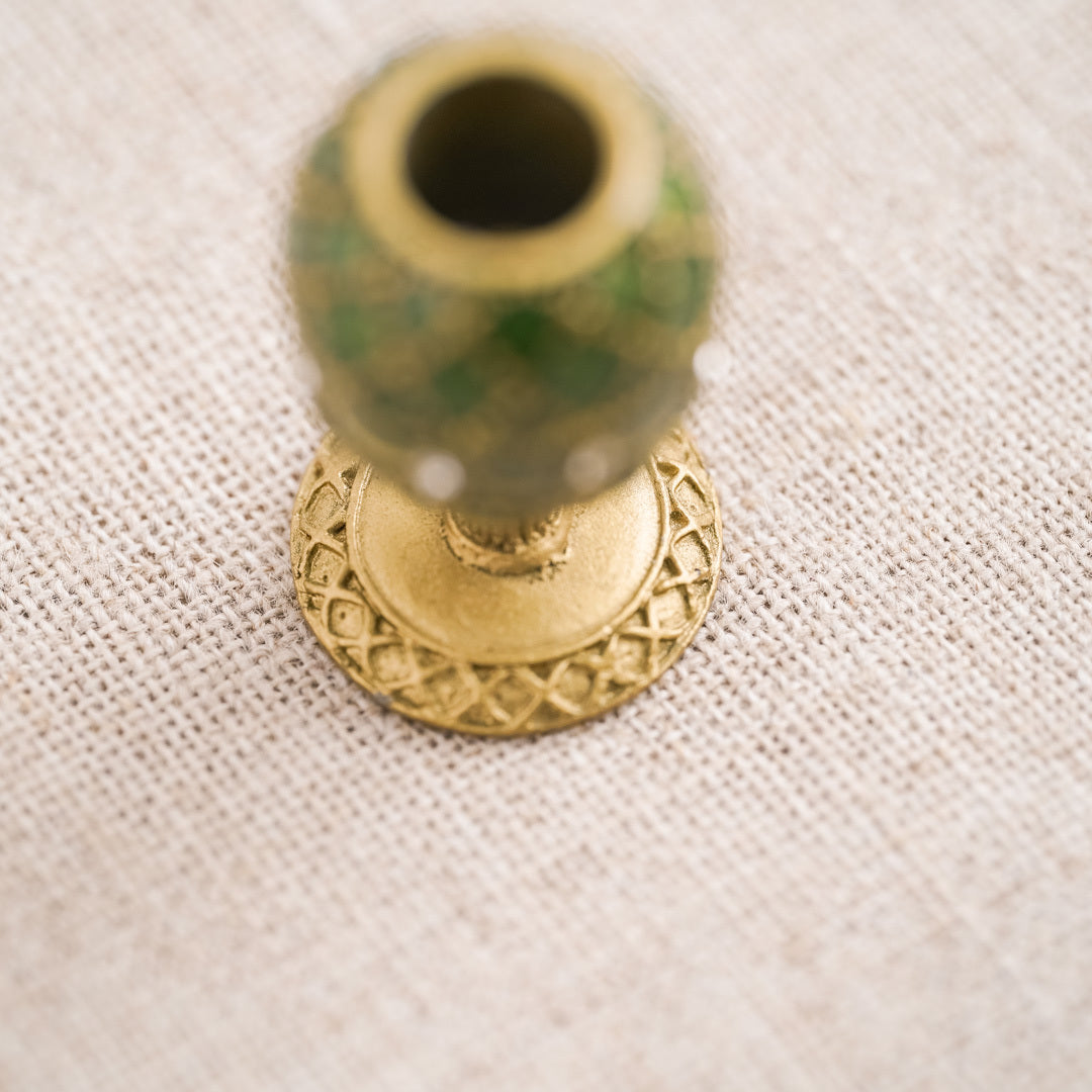 Faberge Collection: Candle Holder Green