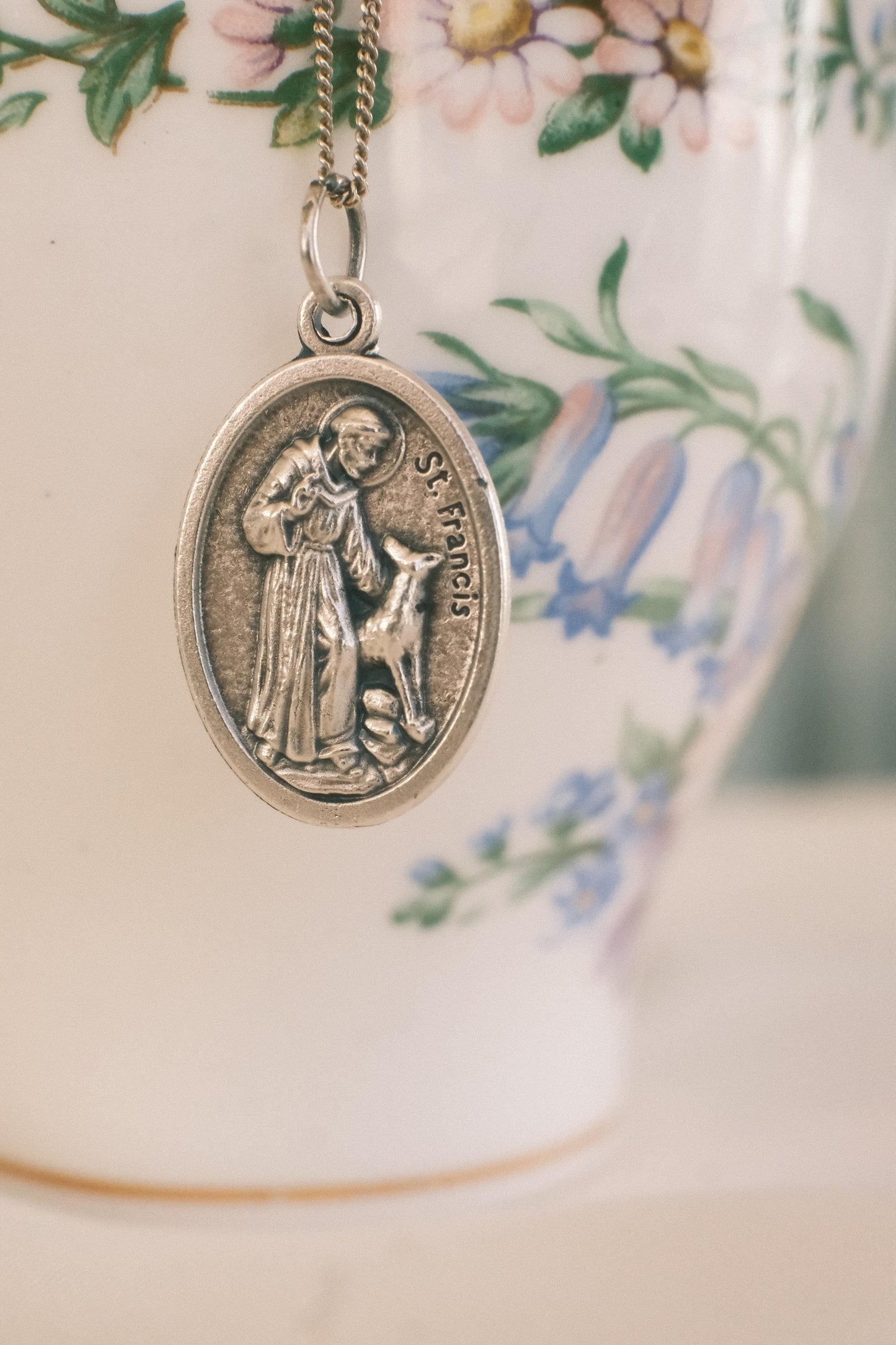 Médaille silver 925 pendant necklace: St Francis