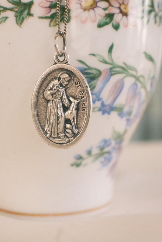 Médaille silver 925 pendant necklace: St Francis