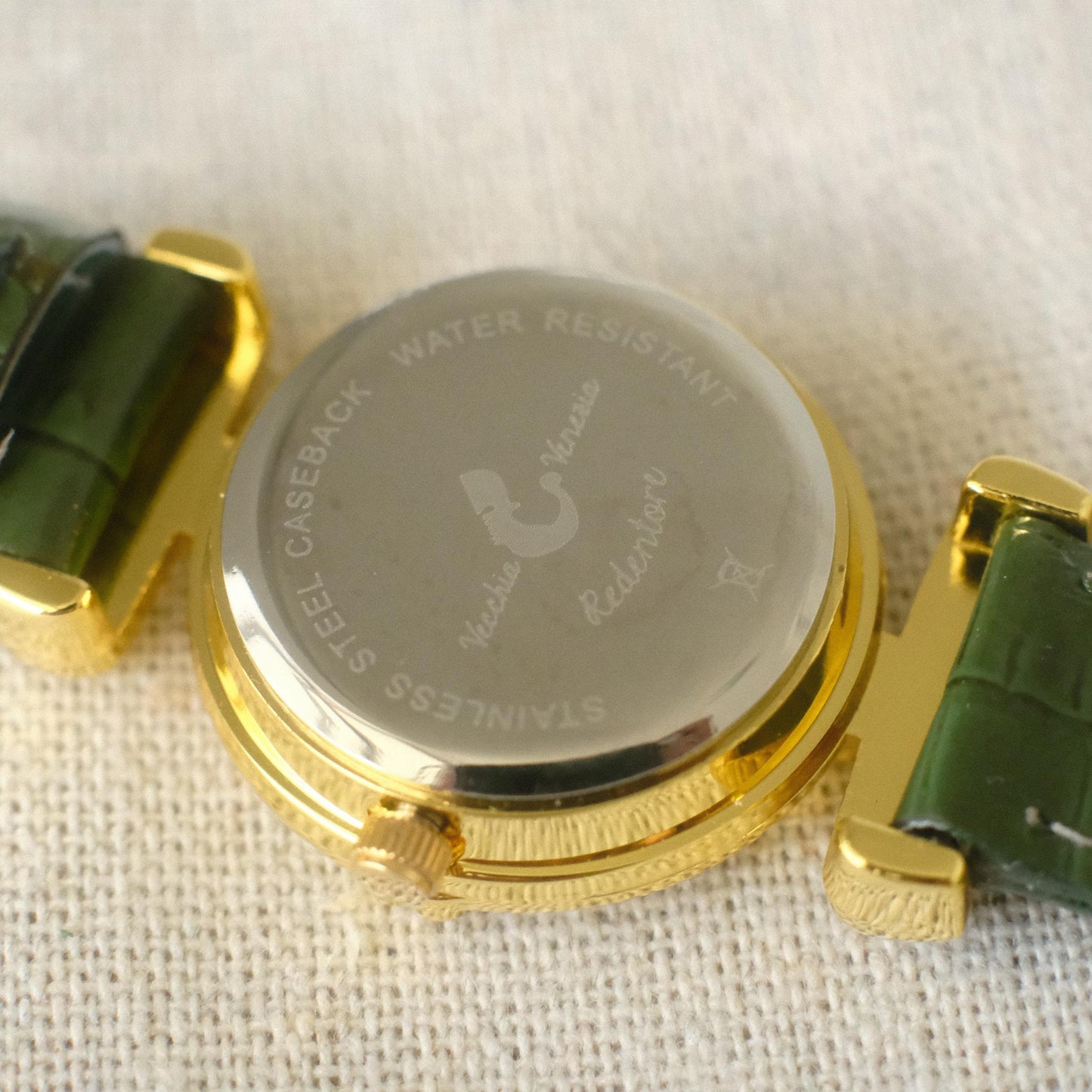 Murano Millefiori Watch With Leather Band - Forest Green