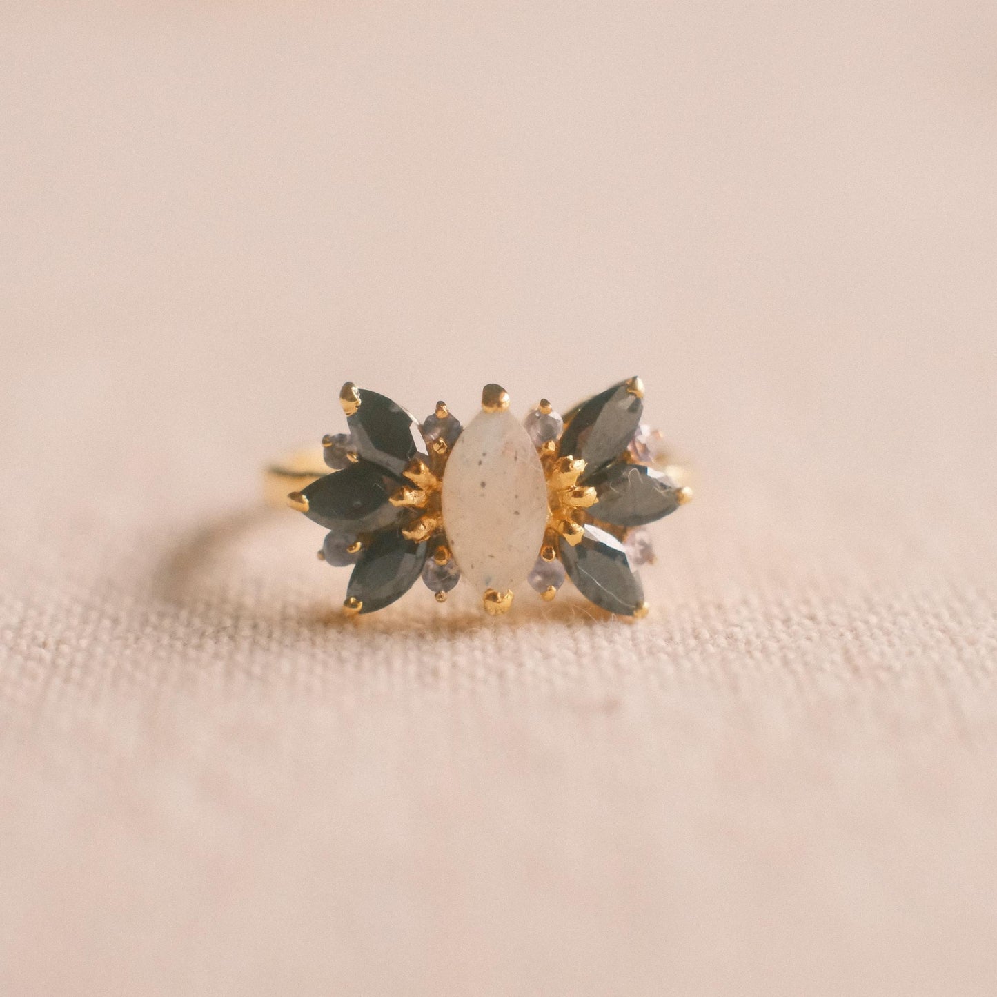 Romantic labradorite ring