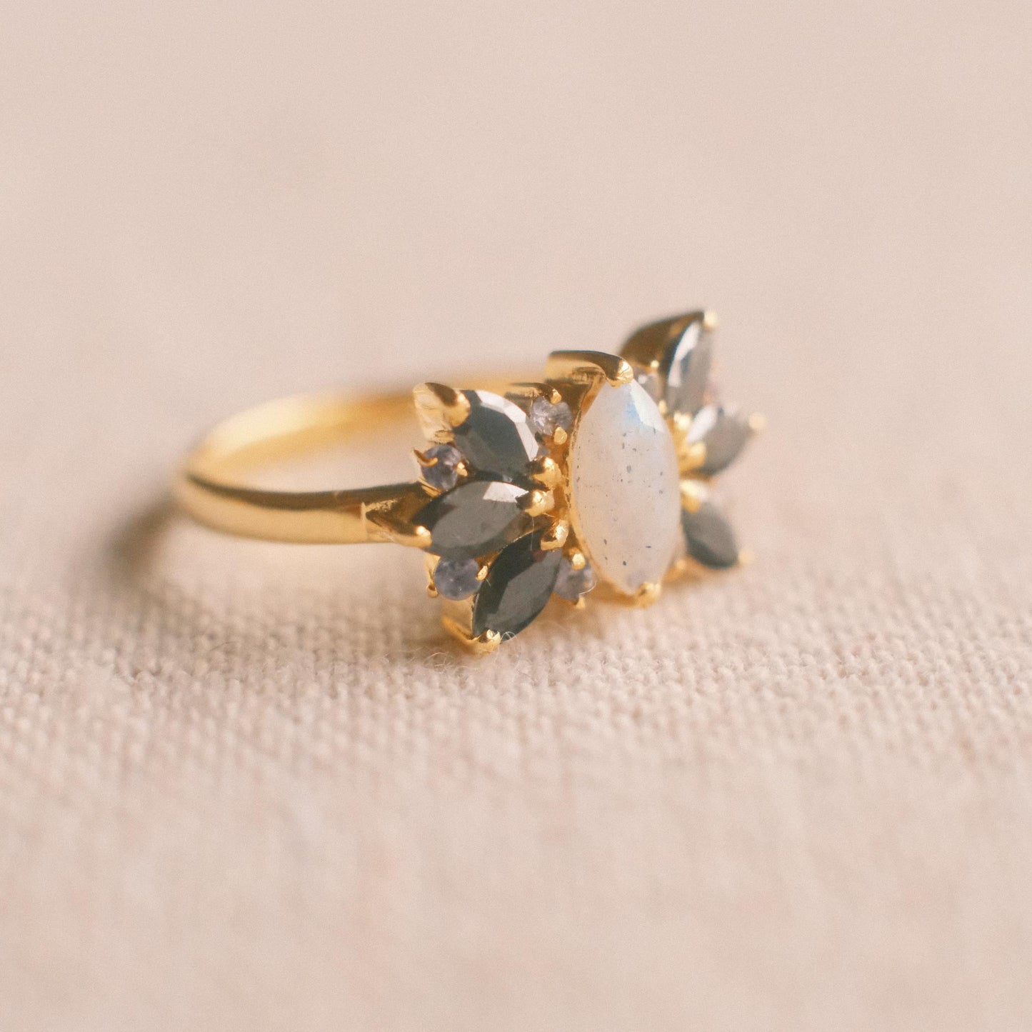 Romantic labradorite ring