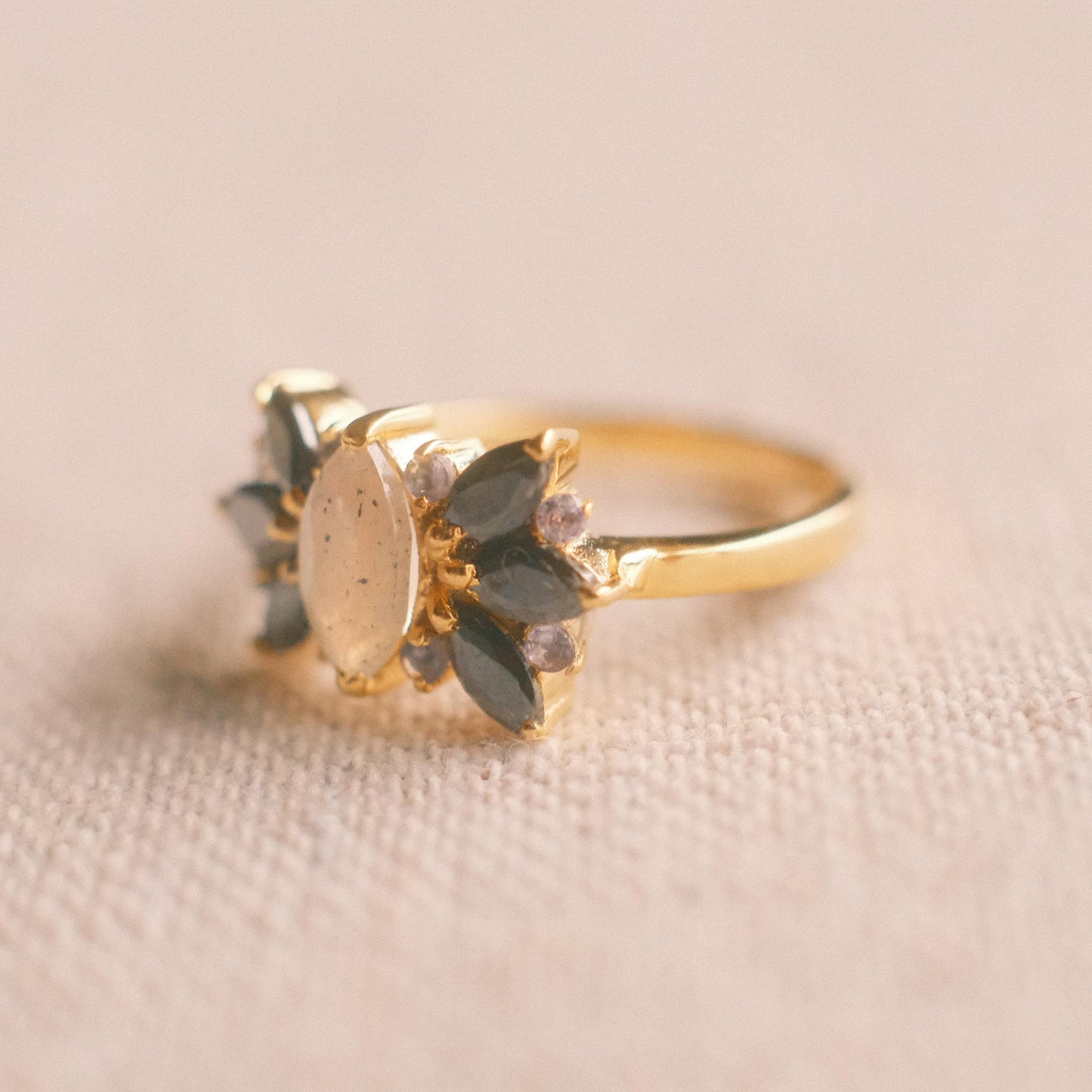 Romantic labradorite ring
