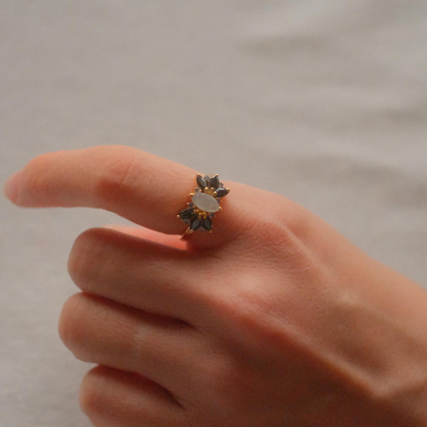 Romantic labradorite ring