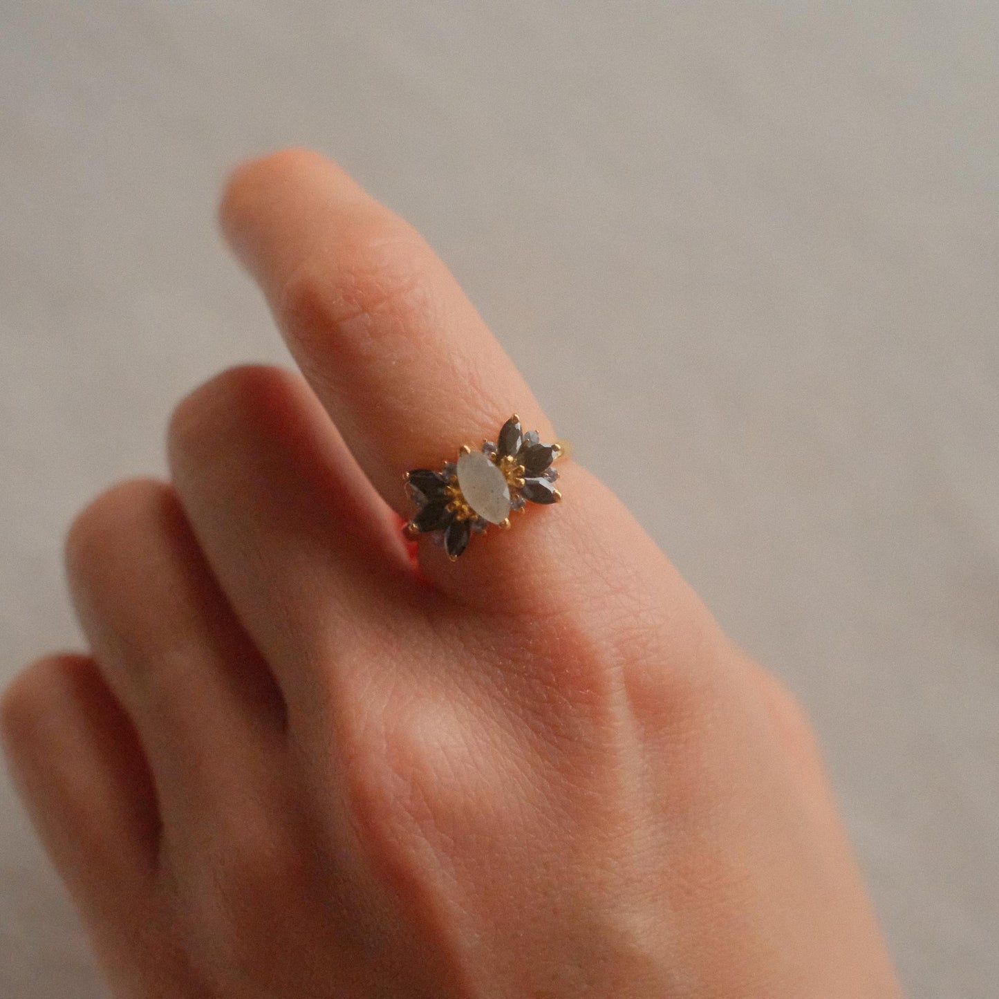 Romantic labradorite ring